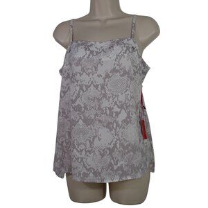 Jennifer Lopez Snakeskin Print Grommet Camisole Tank Top Women Size S Gray  NEW